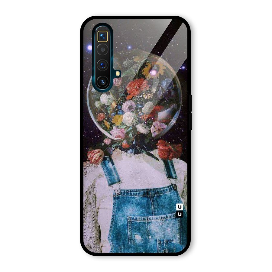 Flower Face Glass Back Case for Realme X3