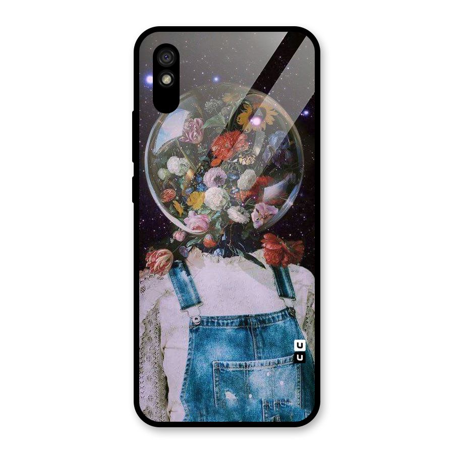 Flower Face Glass Back Case for Redmi 9A
