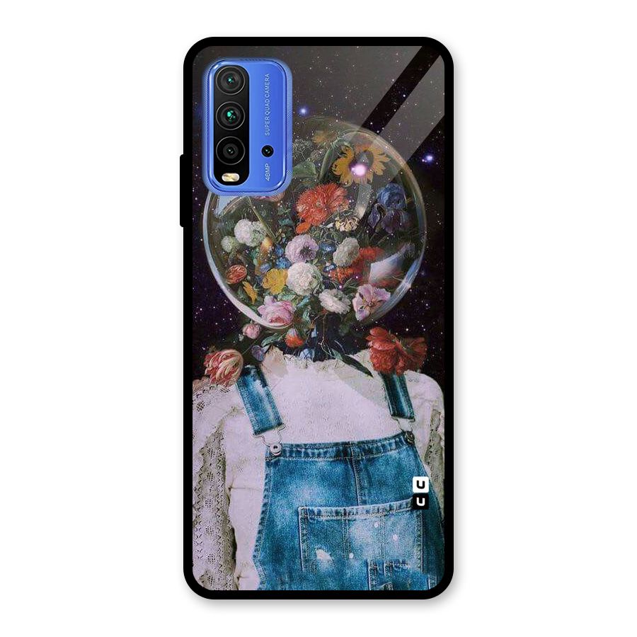 Flower Face Glass Back Case for Redmi 9 Power