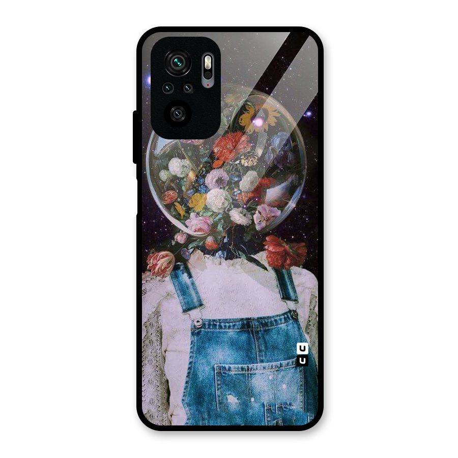 Flower Face Glass Back Case for Redmi Note 10S