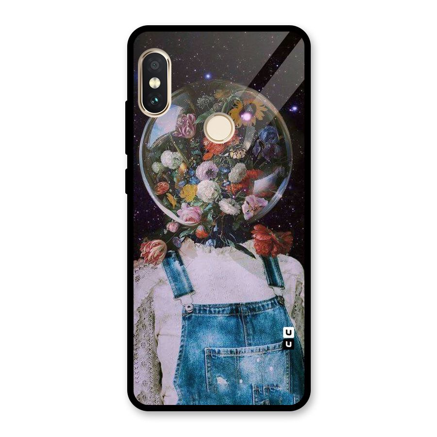 Flower Face Glass Back Case for Redmi Note 5 Pro