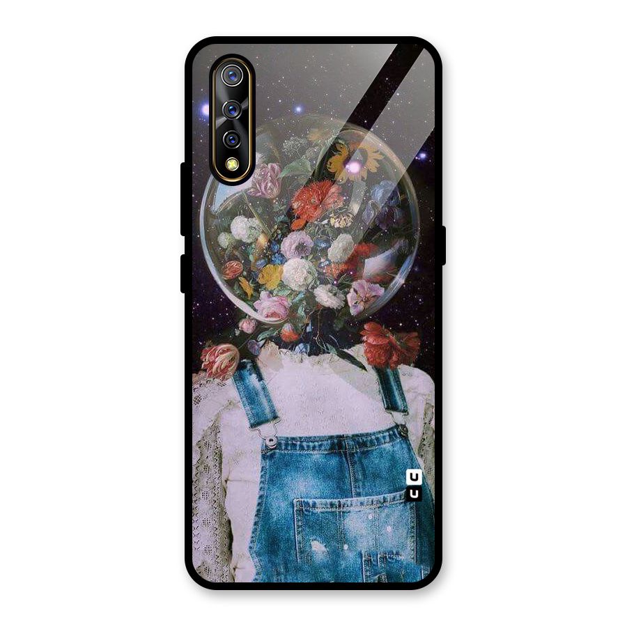 Flower Face Glass Back Case for Vivo S1