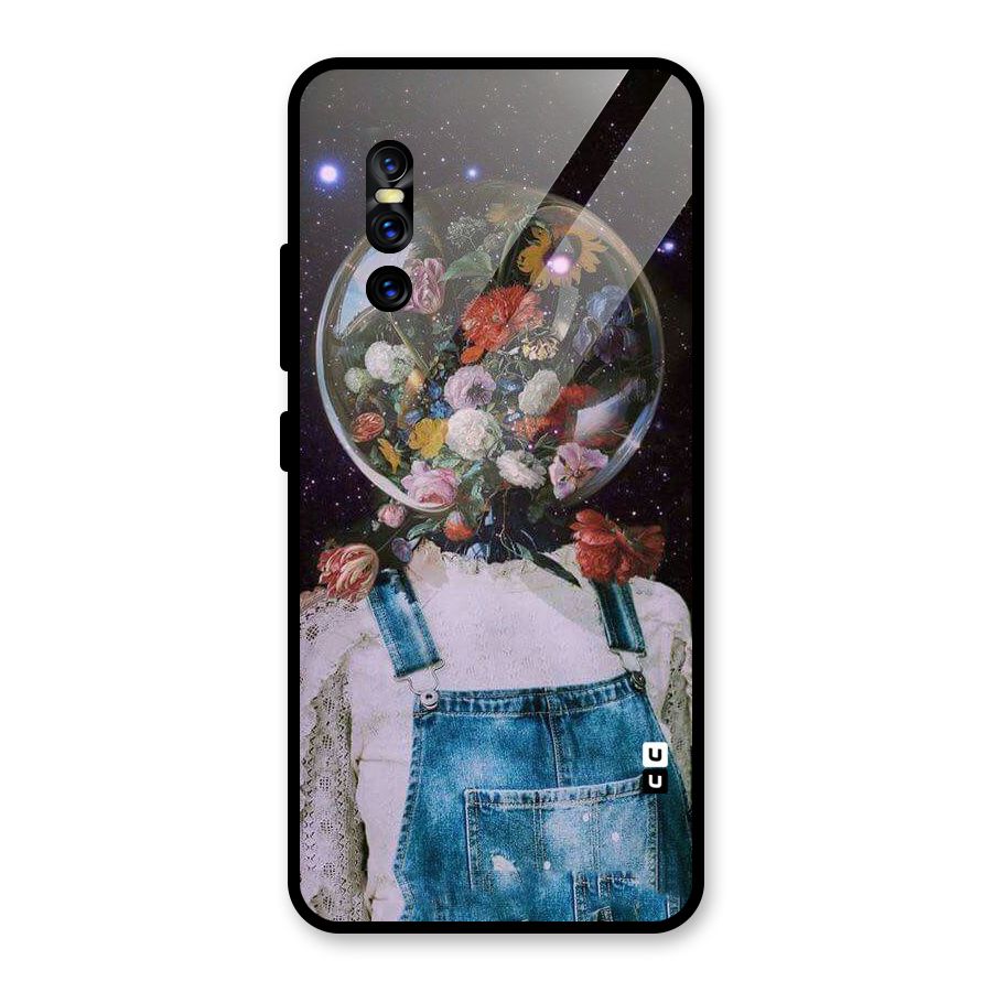 Flower Face Glass Back Case for Vivo V15 Pro