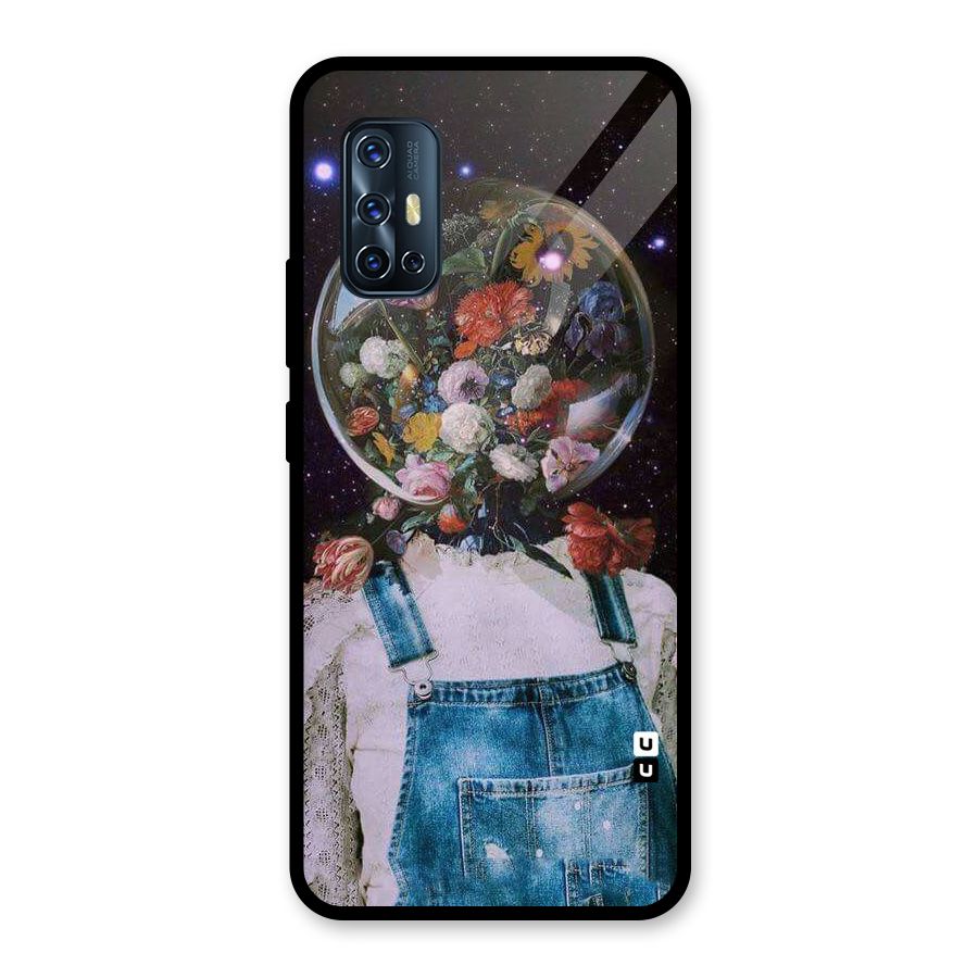 Flower Face Glass Back Case for Vivo V17