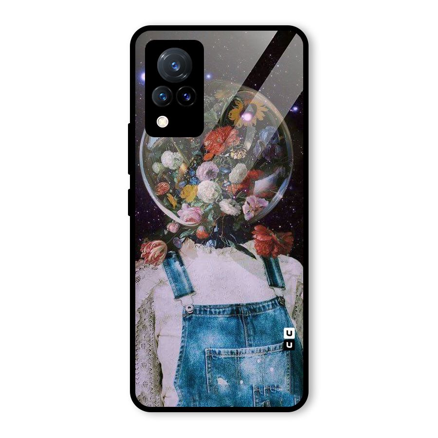 Flower Face Glass Back Case for Vivo V21 5G