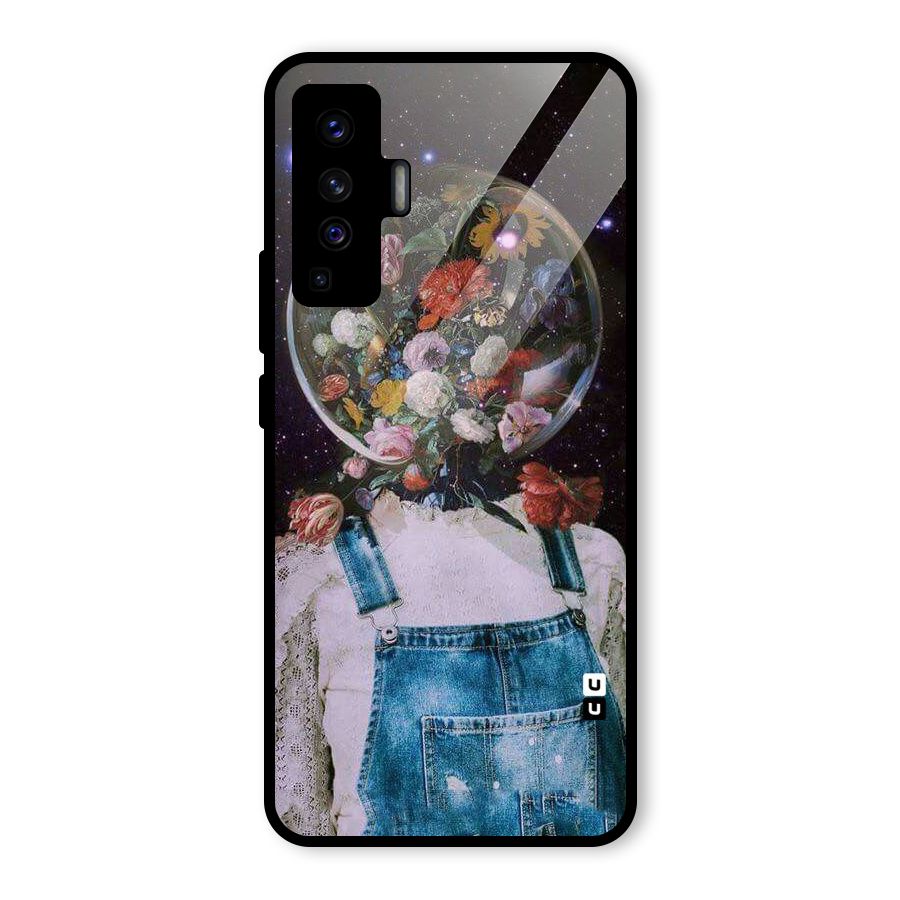 Flower Face Glass Back Case for Vivo X50