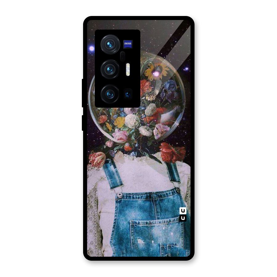 Flower Face Glass Back Case for Vivo X70 Pro Plus