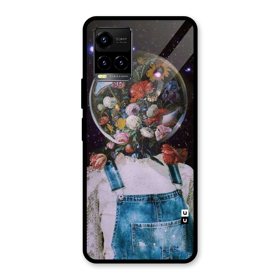 Flower Face Glass Back Case for Vivo Y21T