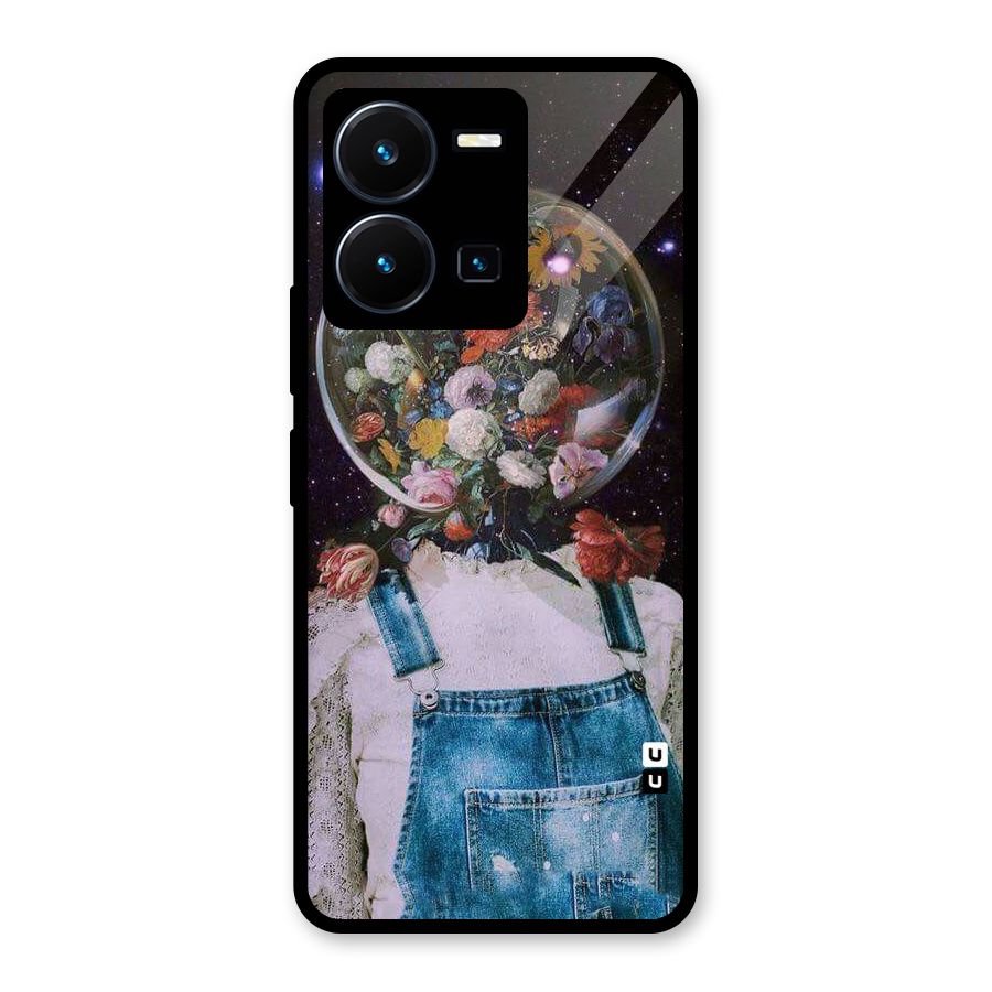 Flower Face Glass Back Case for Vivo Y35