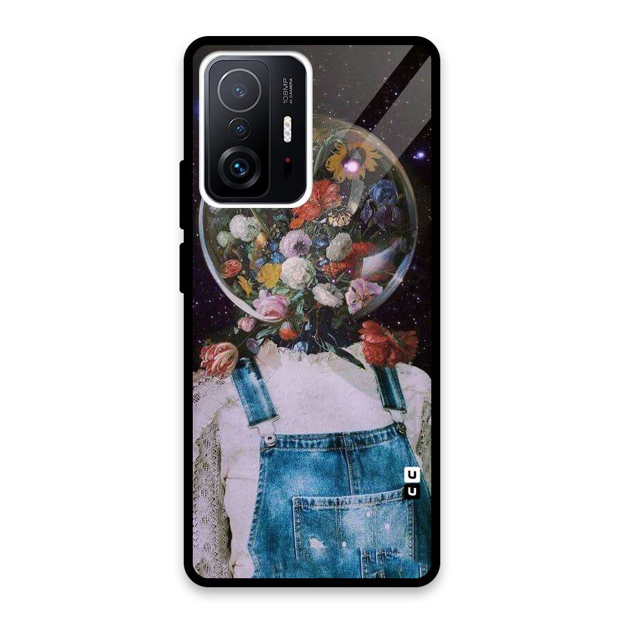 Flower Face Glass Back Case for Xiaomi 11T Pro