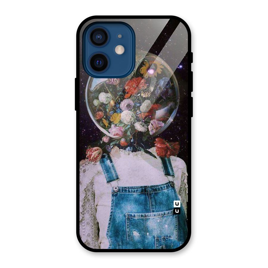 Flower Face Glass Back Case for iPhone 12 Mini