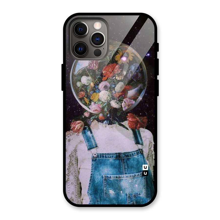 Flower Face Glass Back Case for iPhone 12 Pro