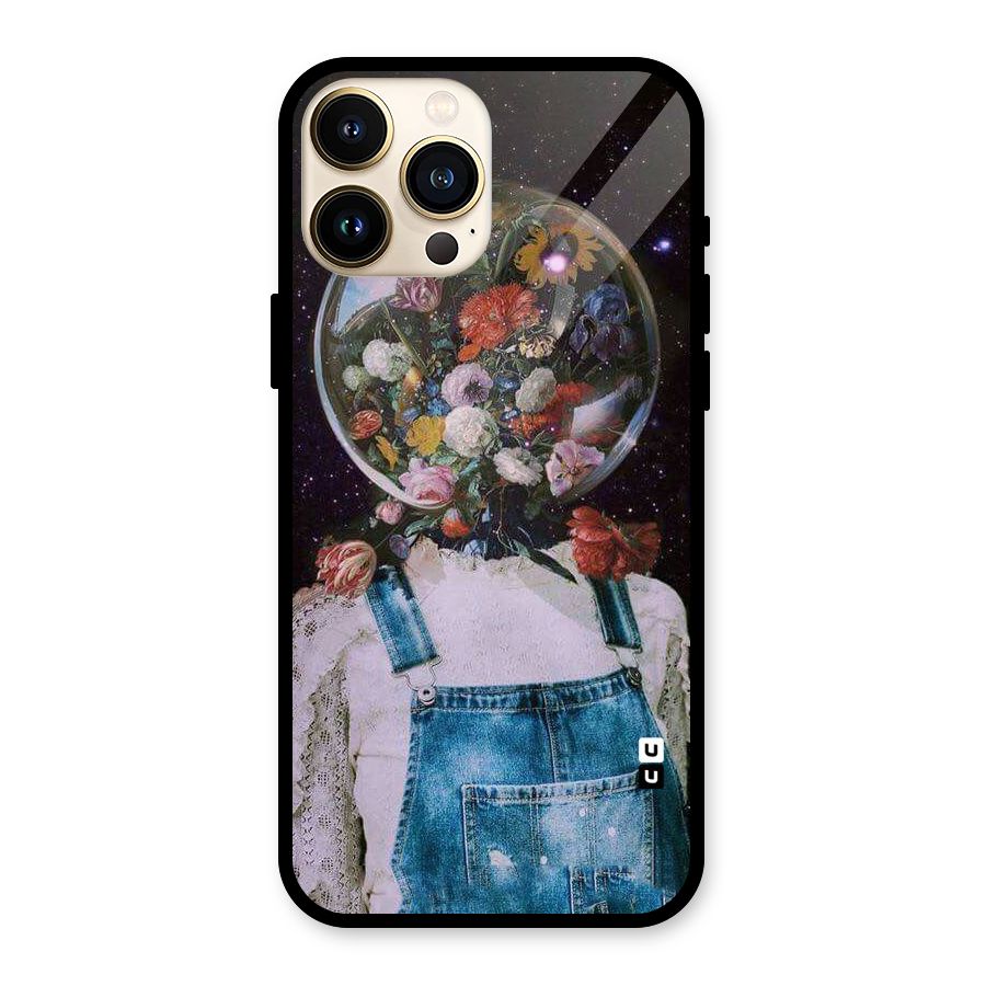 Flower Face Glass Back Case for iPhone 13 Pro Max