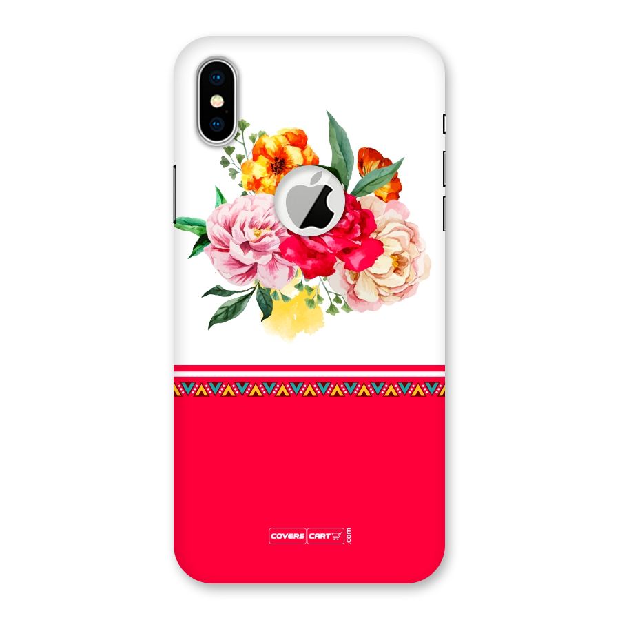 Flower Fusion Back Case for iPhone X Logo Cut