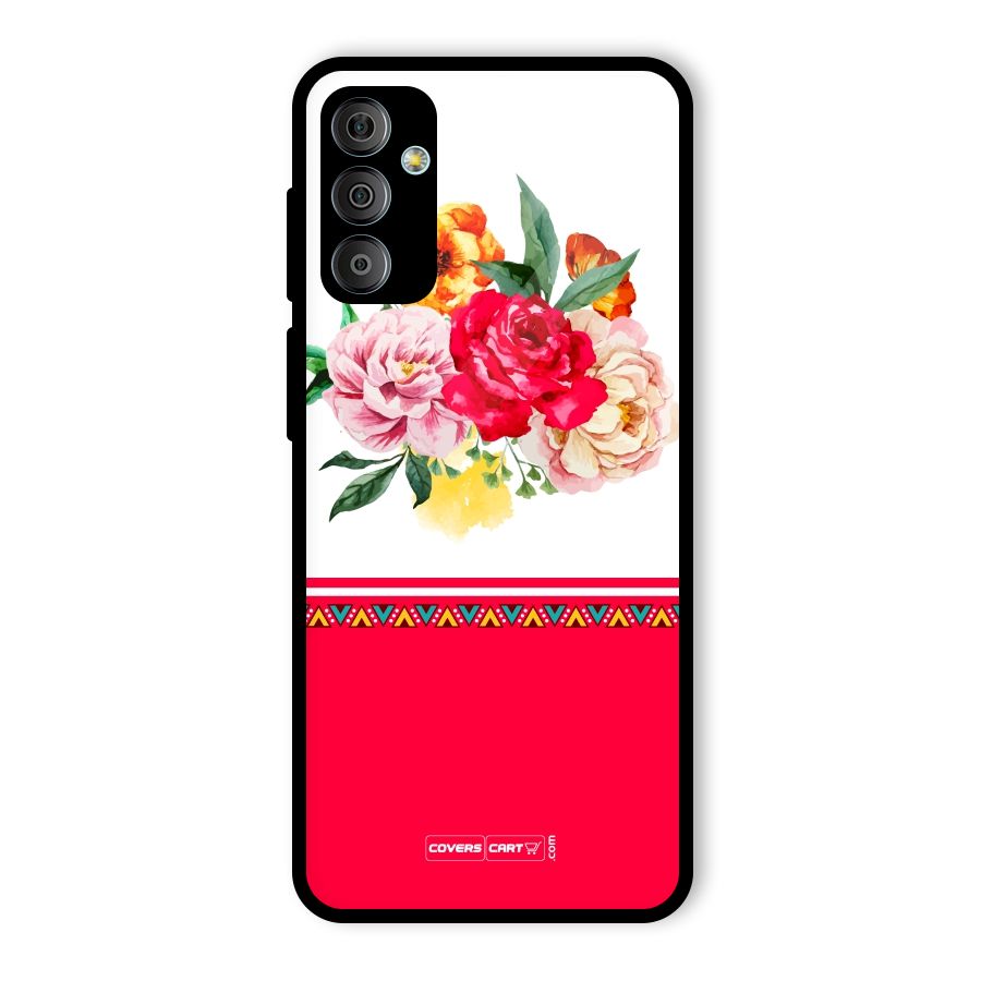 Flower Fusion Glass Back Case for Galaxy F23