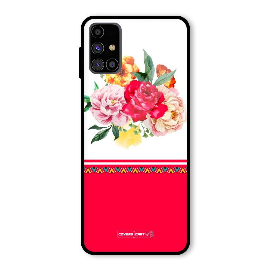 Flower Fusion Glass Back Case for Galaxy M31s