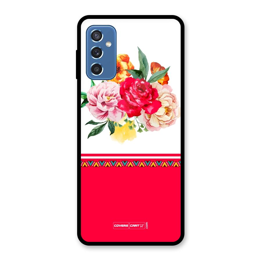 Flower Fusion Glass Back Case for Galaxy M52 5G