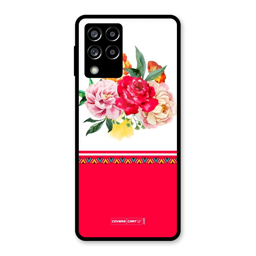 Flower Fusion Glass Back Case for Galaxy M53 5G
