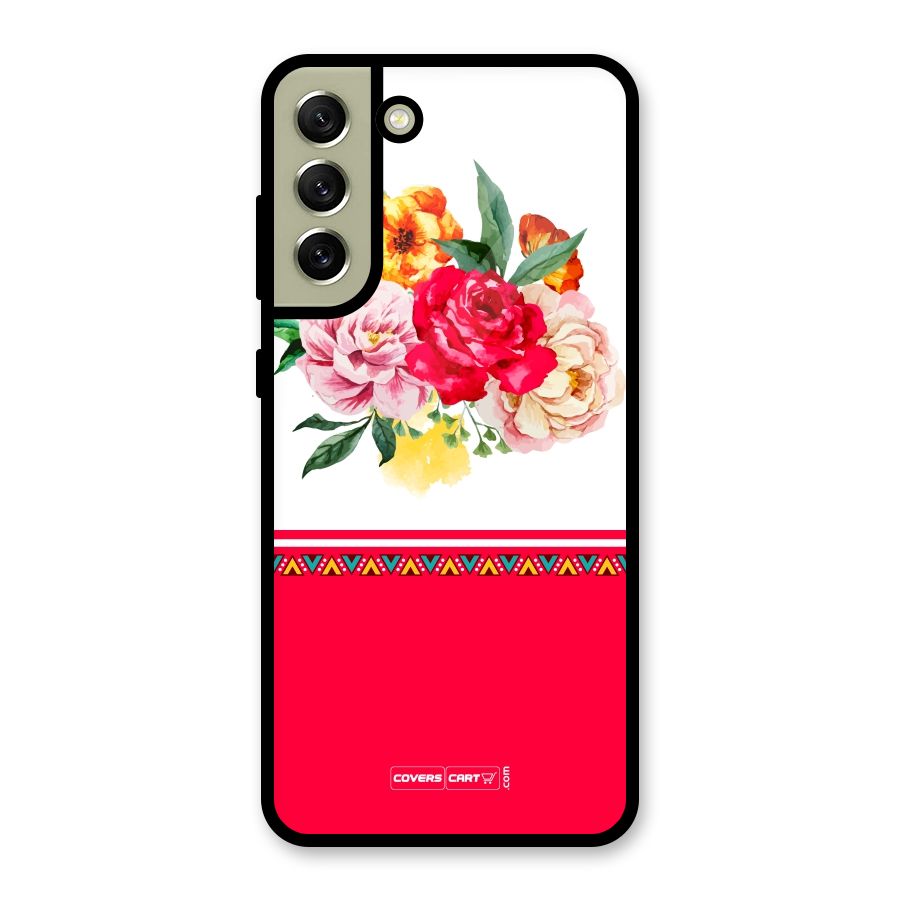 Flower Fusion Glass Back Case for Galaxy S21 FE 5G