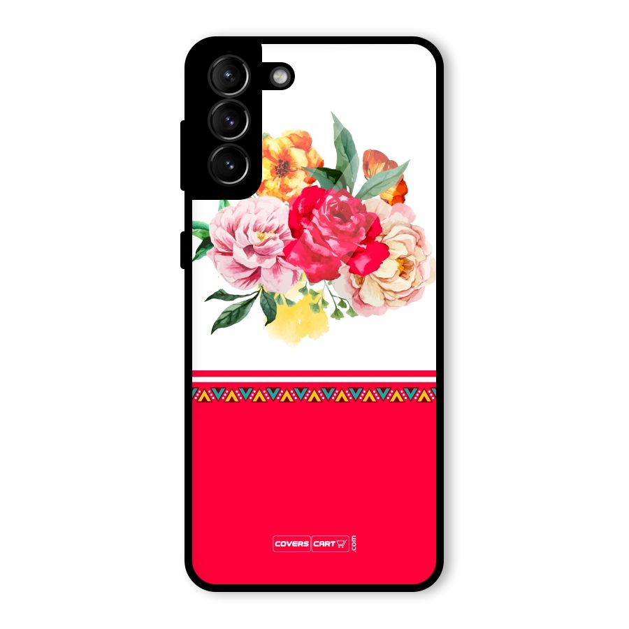 Flower Fusion Glass Back Case for Galaxy S21 Plus