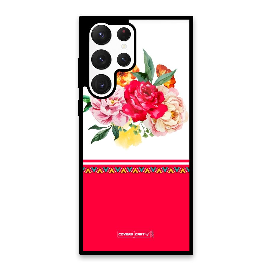 Flower Fusion Glass Back Case for Galaxy S22 Ultra 5G
