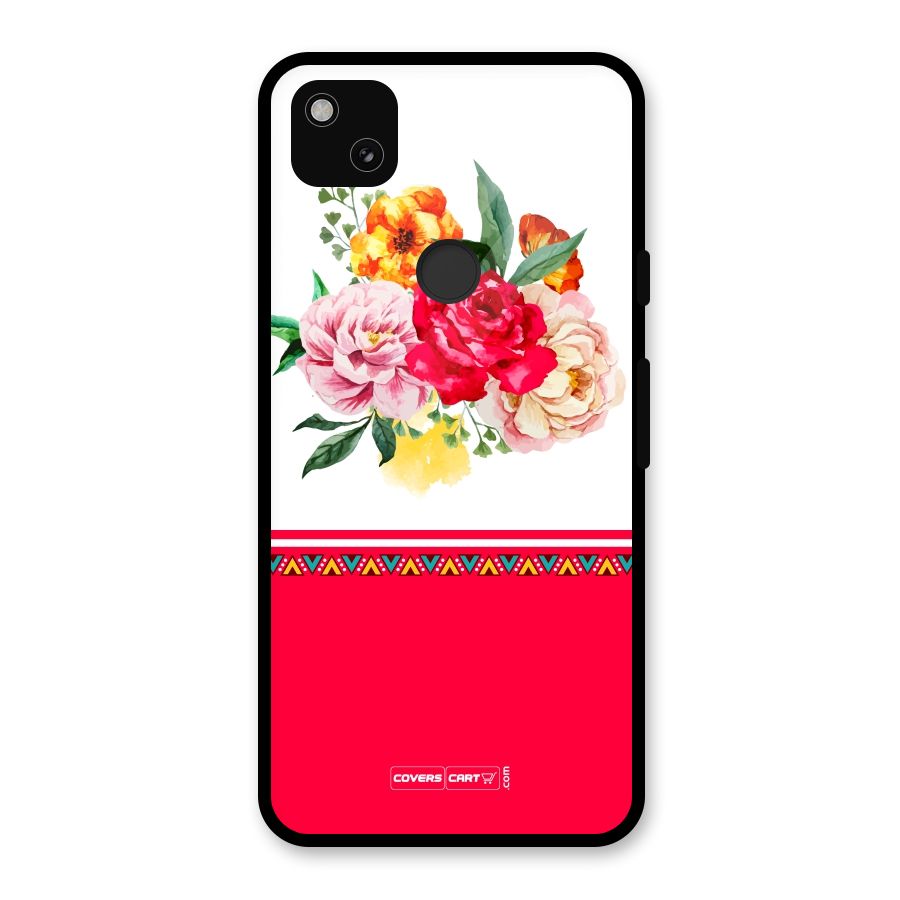 Flower Fusion Glass Back Case for Google Pixel 4a