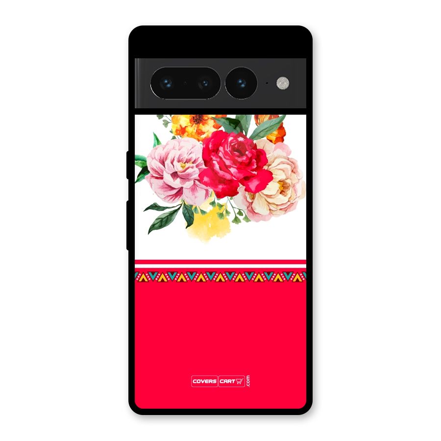 Flower Fusion Glass Back Case for Google Pixel 7 Pro