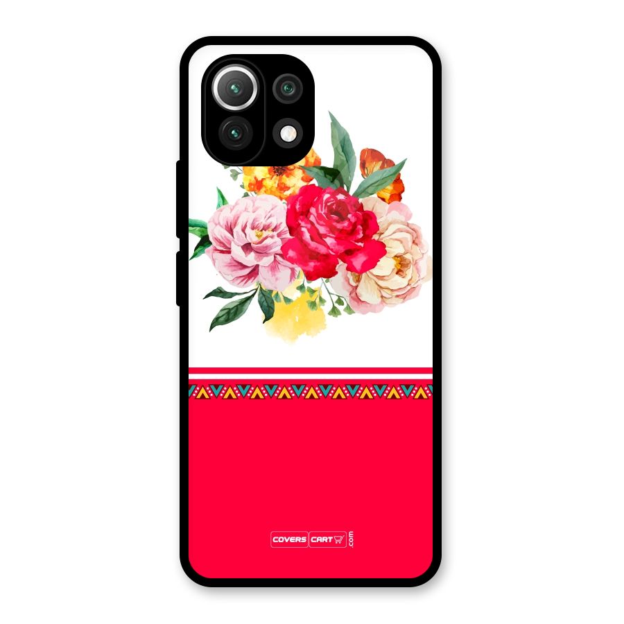 Flower Fusion Glass Back Case for Mi 11 Lite