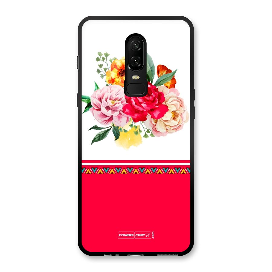 Flower Fusion Glass Back Case for OnePlus 6