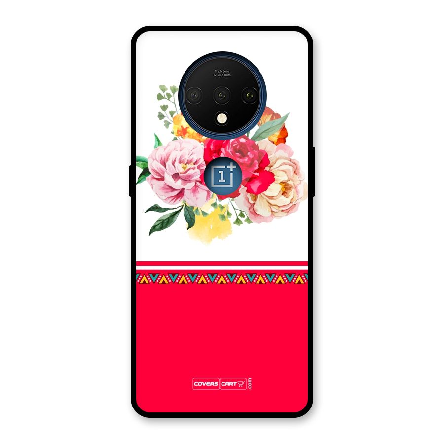 Flower Fusion Glass Back Case for OnePlus 7T
