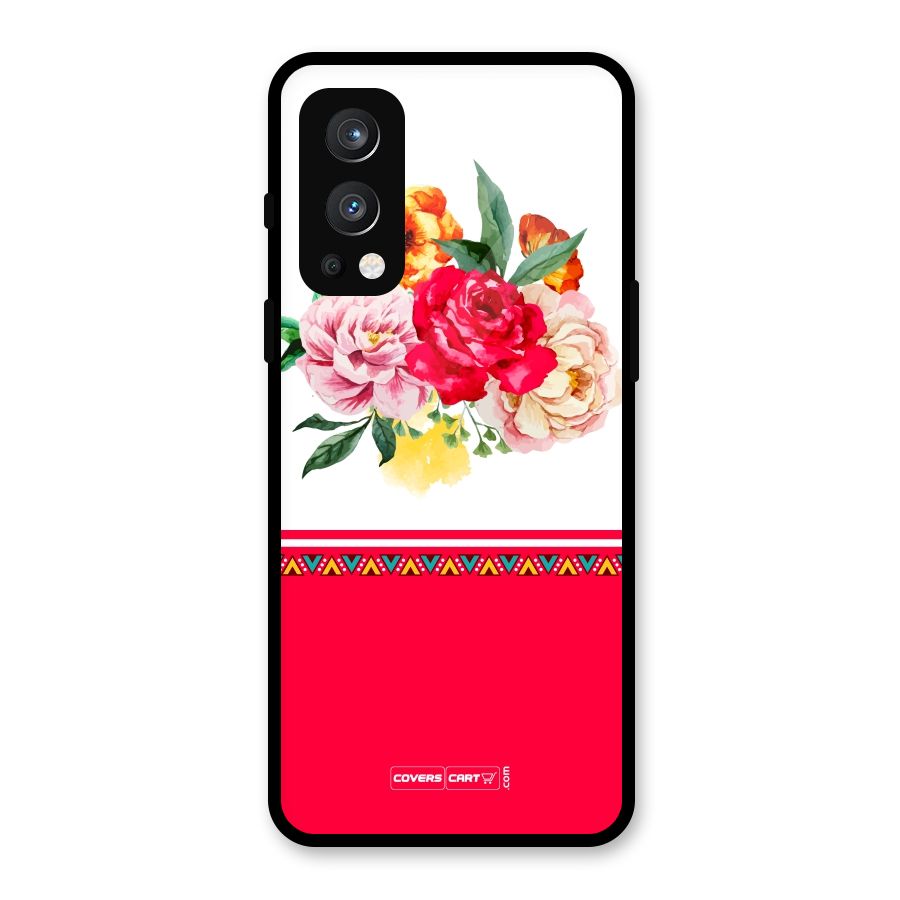 Flower Fusion Glass Back Case for OnePlus Nord 2 5G