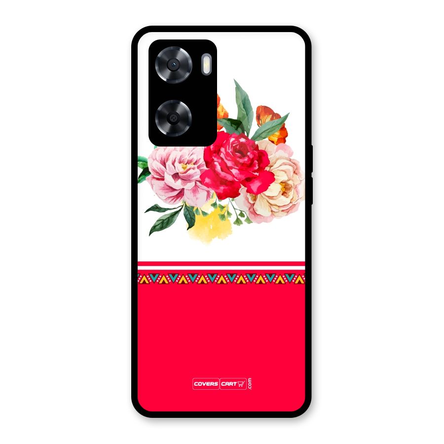 Flower Fusion Glass Back Case for Oppo A57 2022