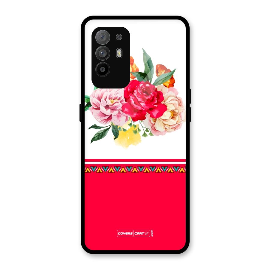 Flower Fusion Glass Back Case for Oppo F19 Pro Plus 5G