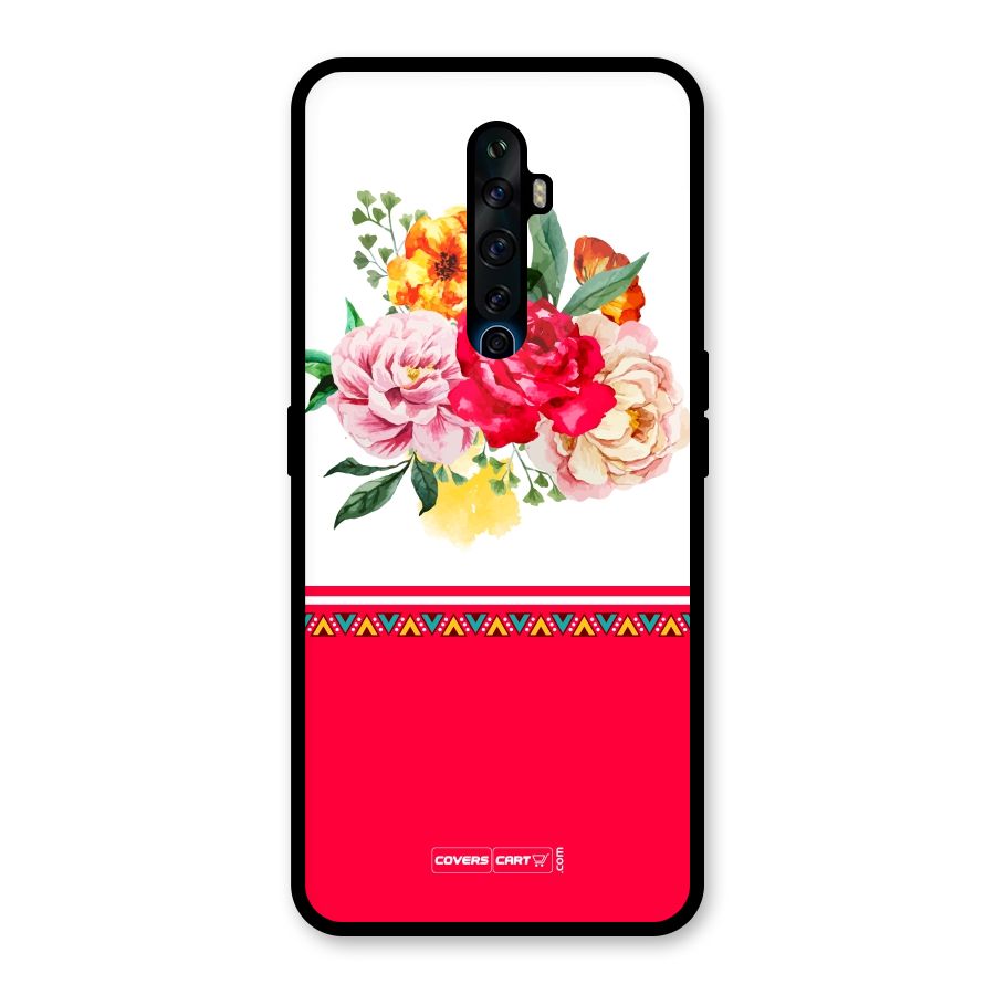 Flower Fusion Glass Back Case for Oppo Reno2 F