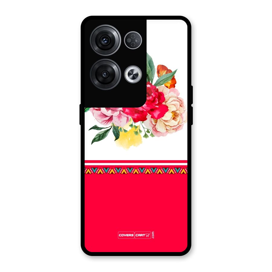 Flower Fusion Glass Back Case for Oppo Reno8 Pro 5G