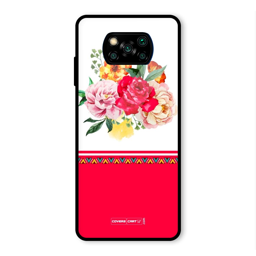 Flower Fusion Glass Back Case for Poco X3 Pro