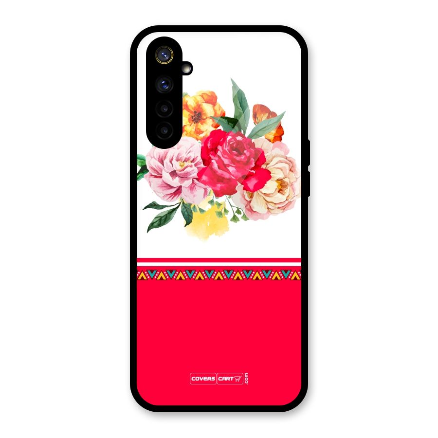Flower Fusion Glass Back Case for Realme 6