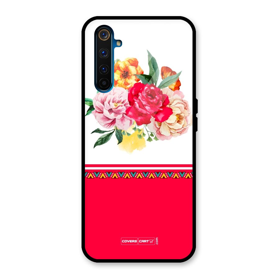Flower Fusion Glass Back Case for Realme 6 Pro