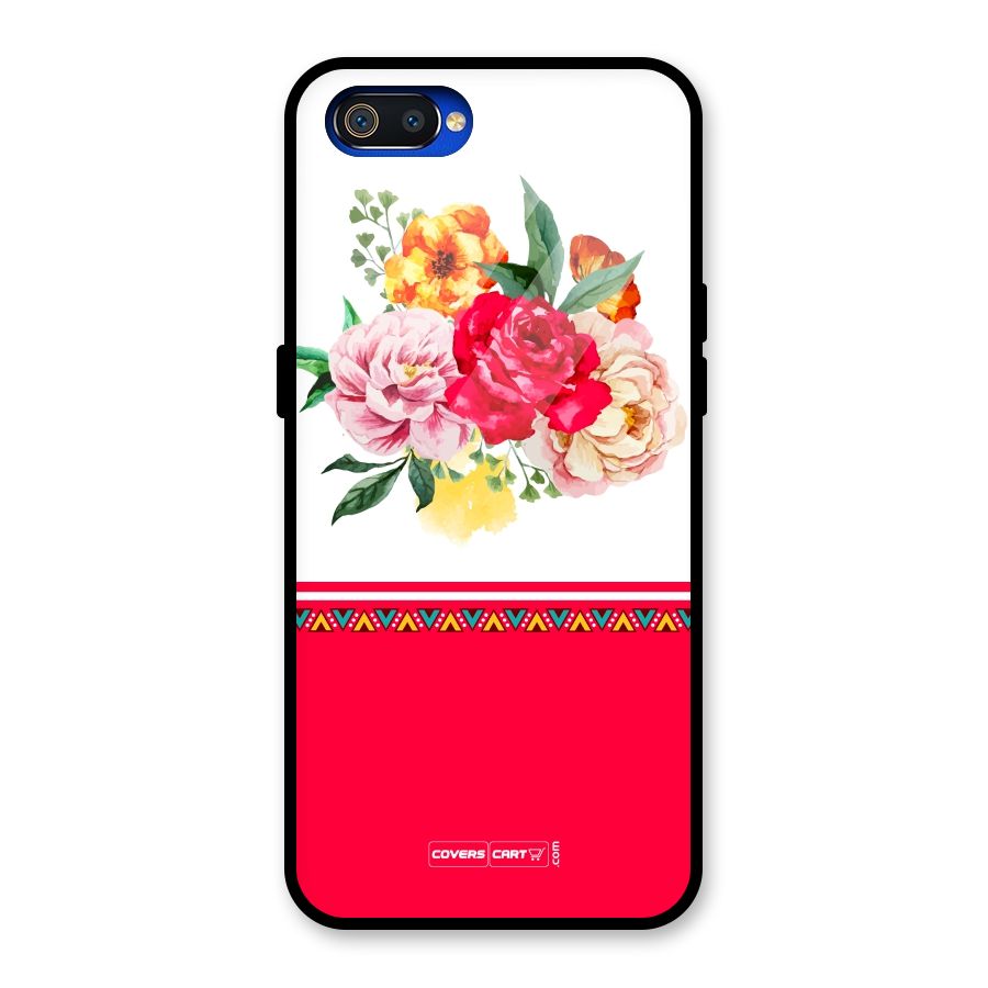 Flower Fusion Glass Back Case for Realme C2