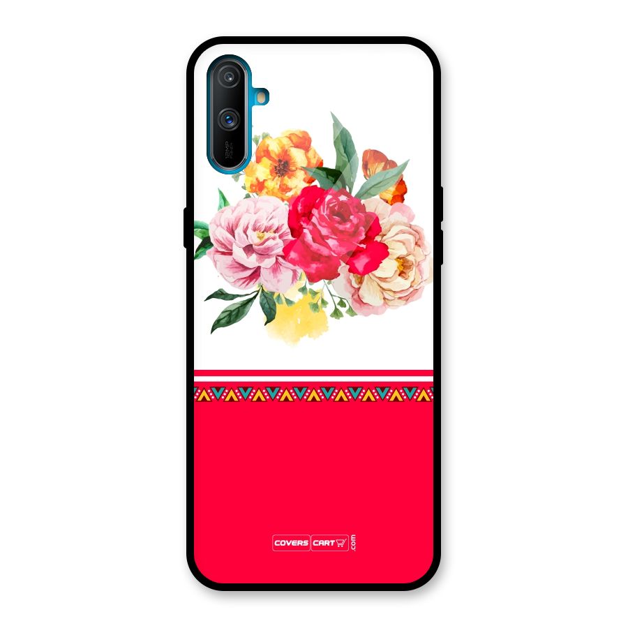 Flower Fusion Glass Back Case for Realme C3