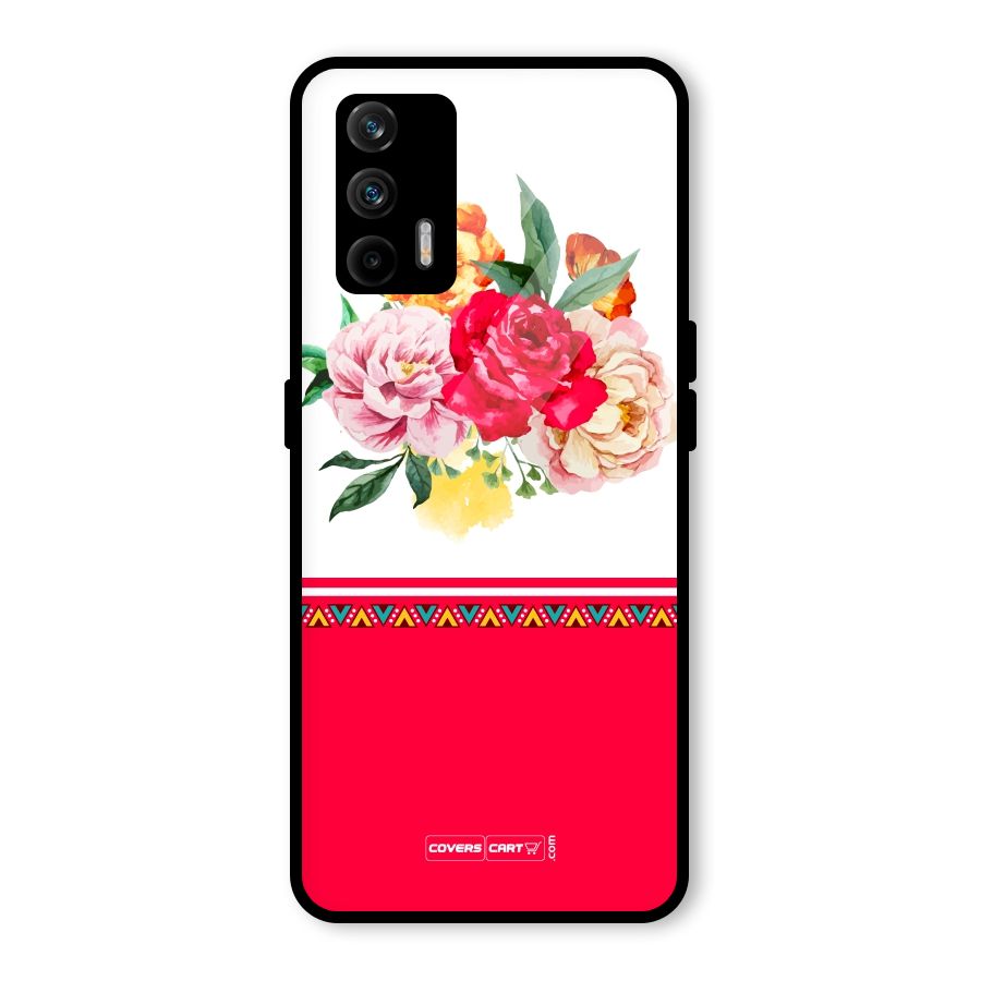 Flower Fusion Glass Back Case for Realme GT 5G