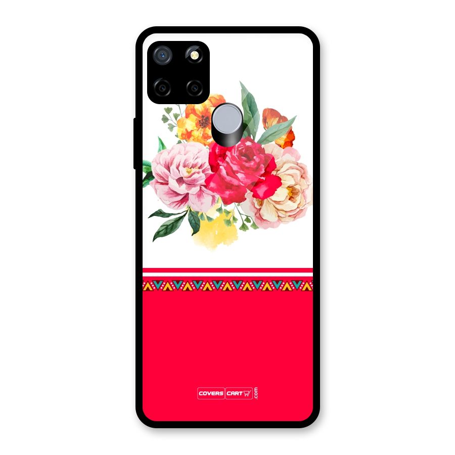 Flower Fusion Glass Back Case for Realme Narzo 20