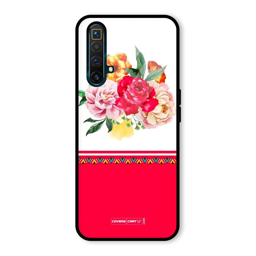 Flower Fusion Glass Back Case for Realme X3 SuperZoom