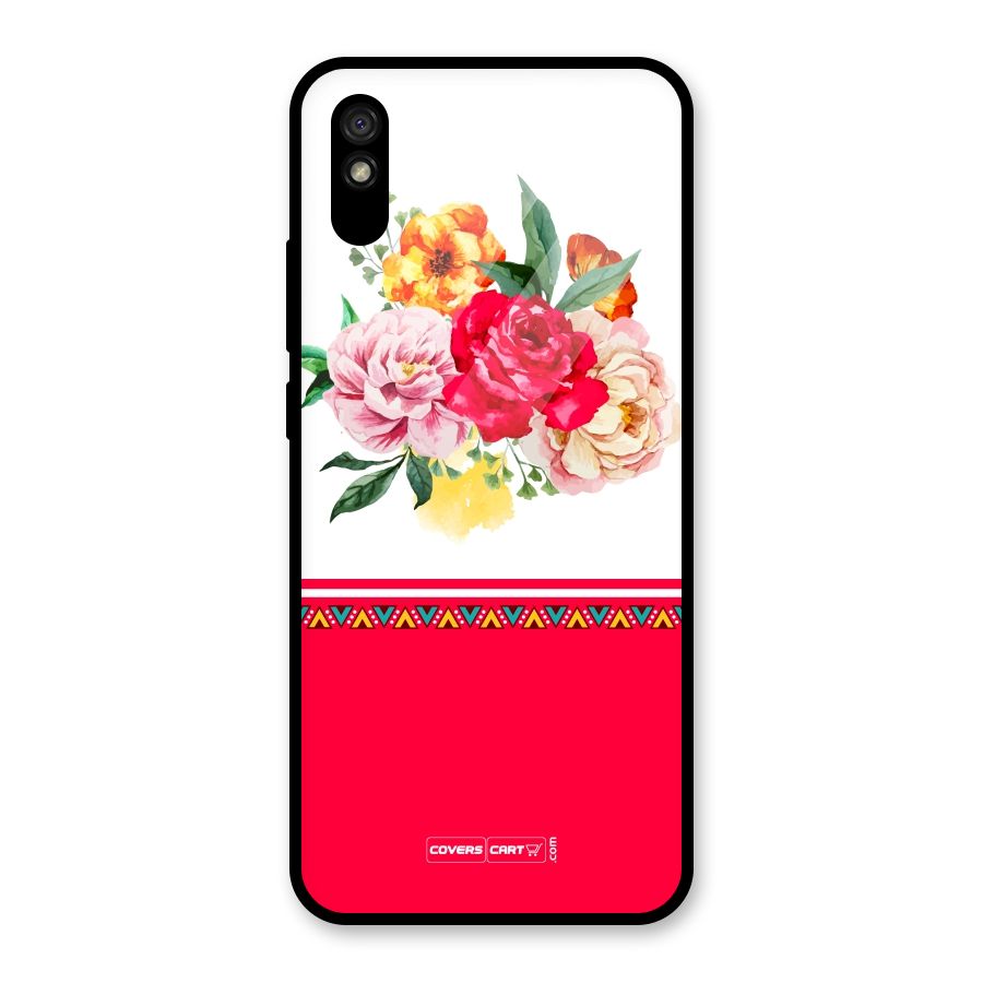 Flower Fusion Glass Back Case for Redmi 9i