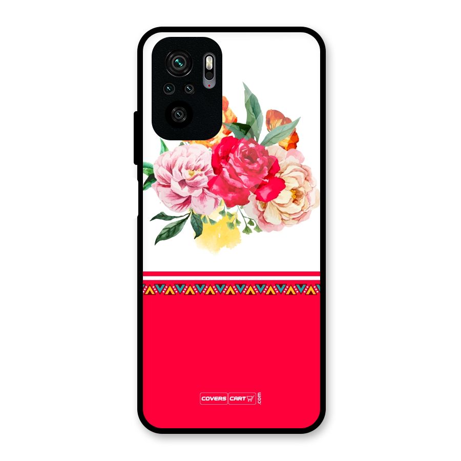 Flower Fusion Glass Back Case for Redmi Note 10S