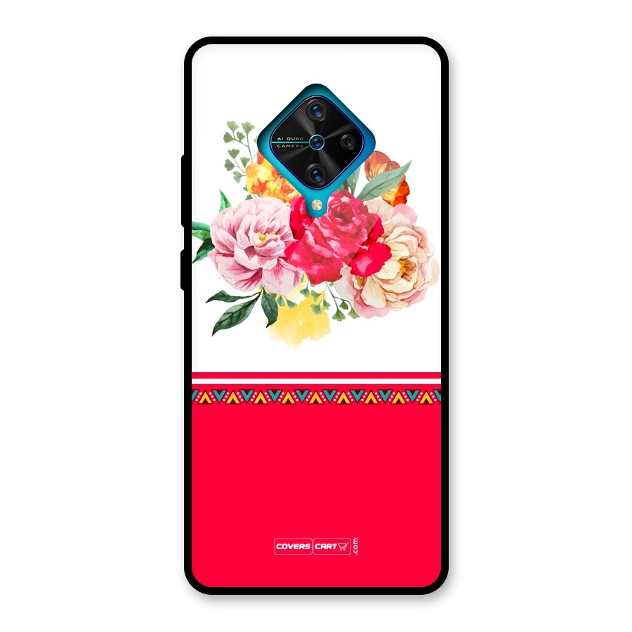 Flower Fusion Glass Back Case for Vivo S1 Pro