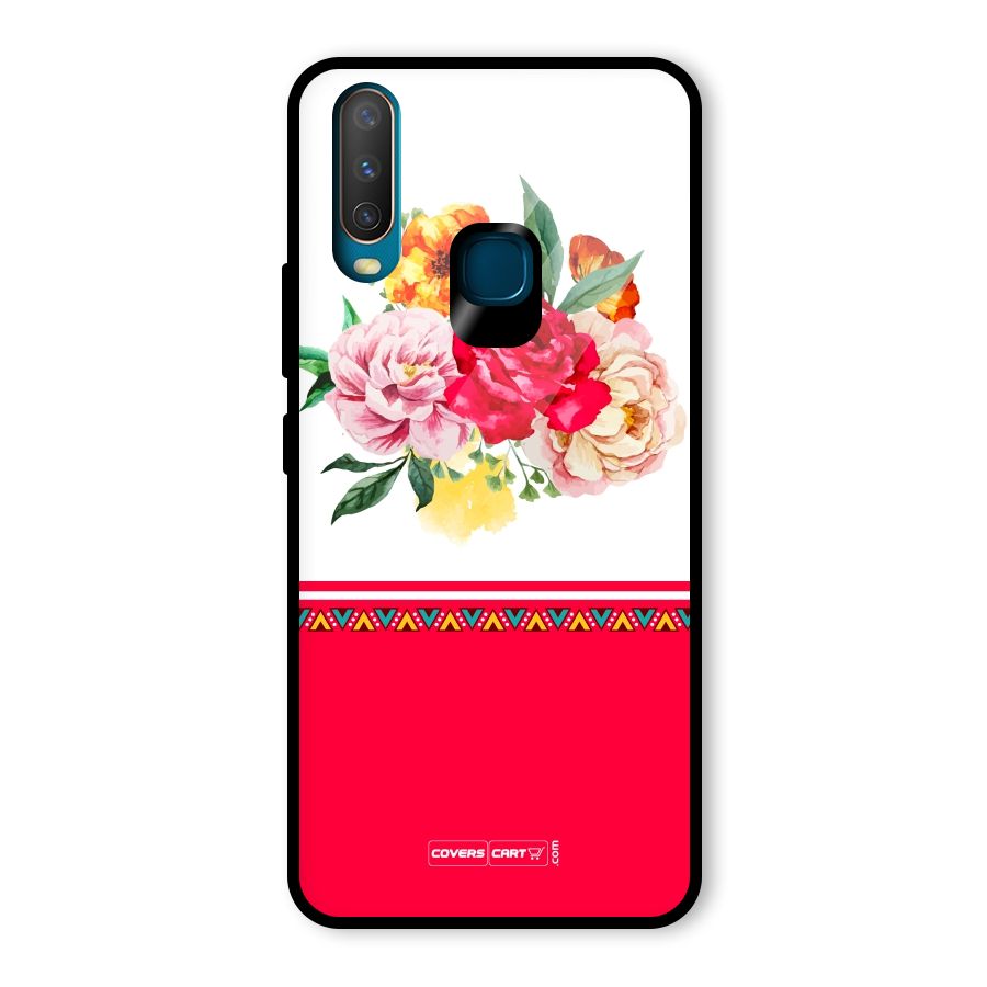 Flower Fusion Glass Back Case for Vivo U10