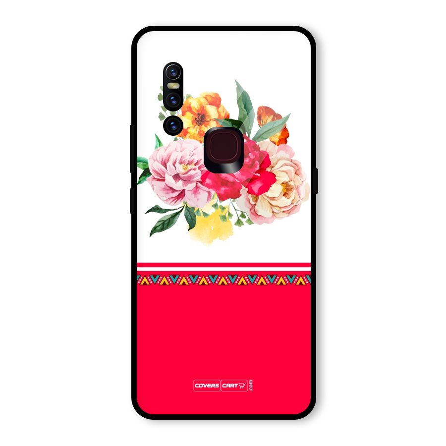 Flower Fusion Glass Back Case for Vivo V15