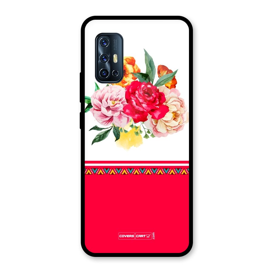 Flower Fusion Glass Back Case for Vivo V17