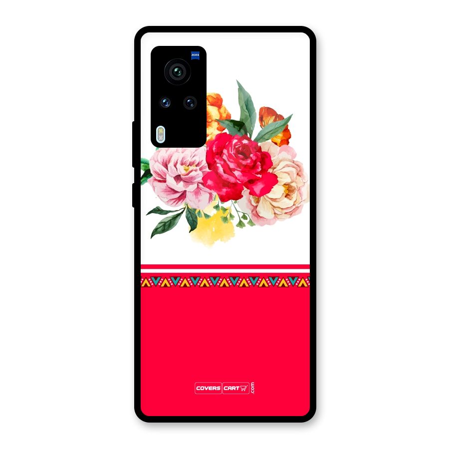 Flower Fusion Glass Back Case for Vivo X60 Pro